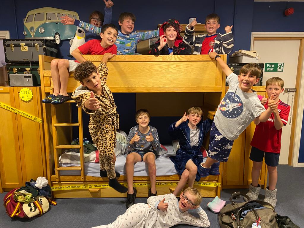Boys in dorm smiling faces