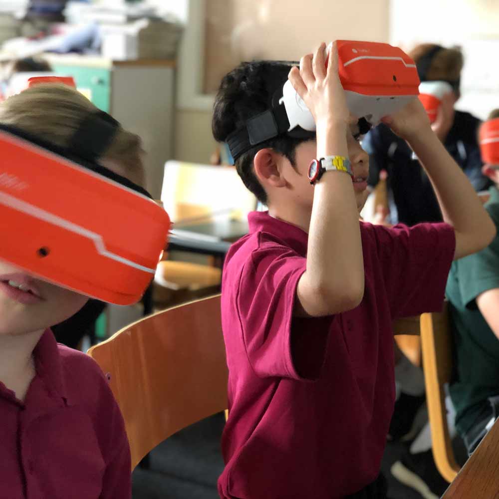 Boys with VR headsets