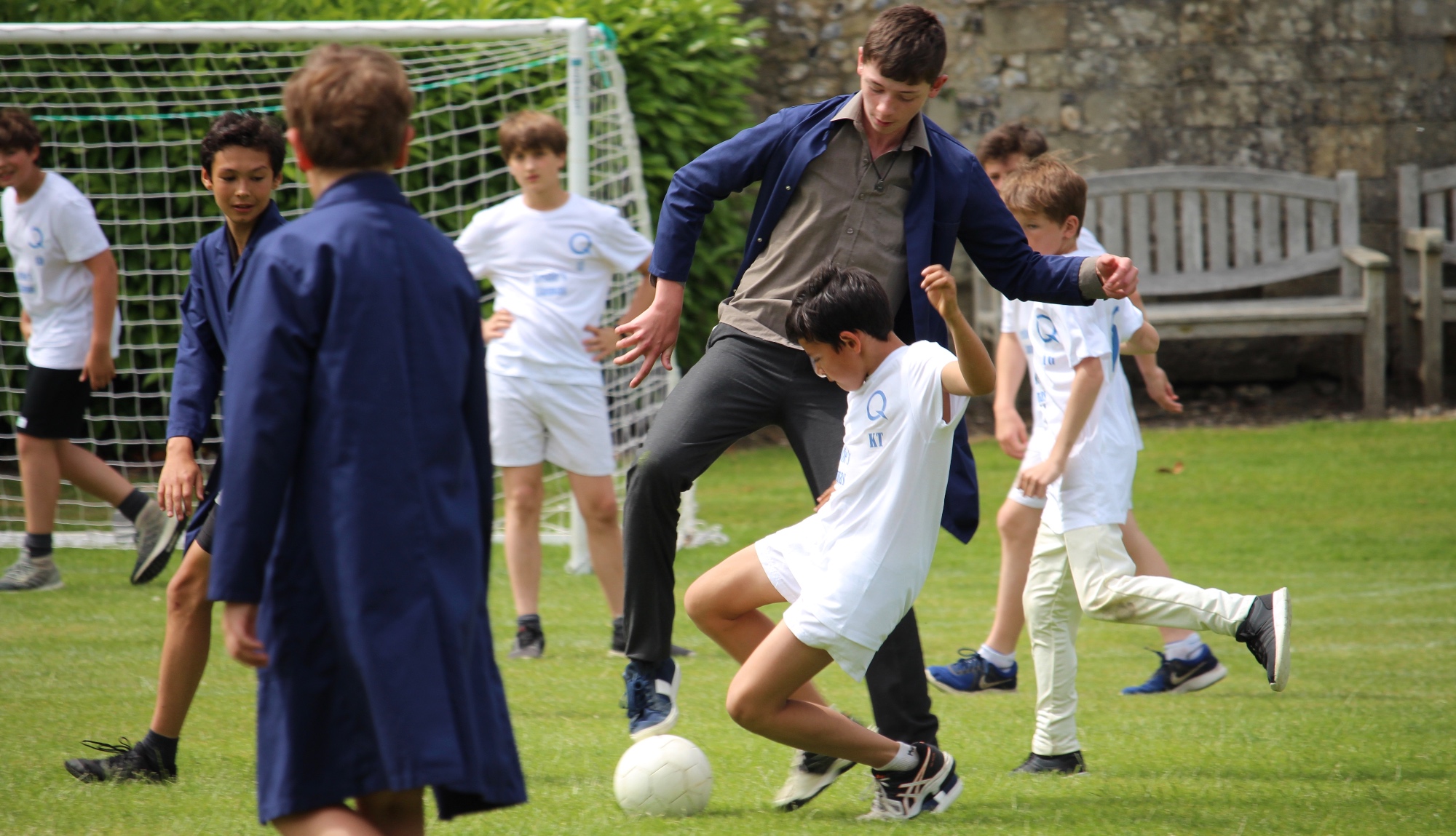 Boys playing football
