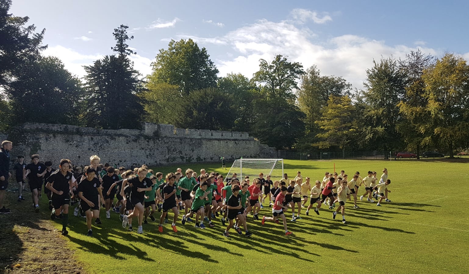 Group run on Wolvesey playing field