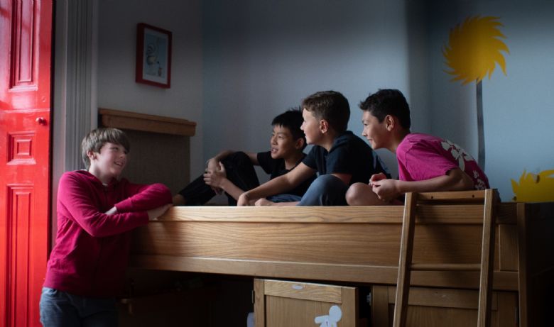 Boys chatting in dorm