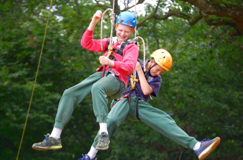 Boys on high-wire activity