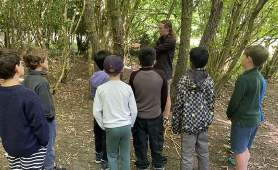 boys in woods on nature trail
